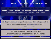 Tablet Screenshot of nativeamericanmusicawards.com